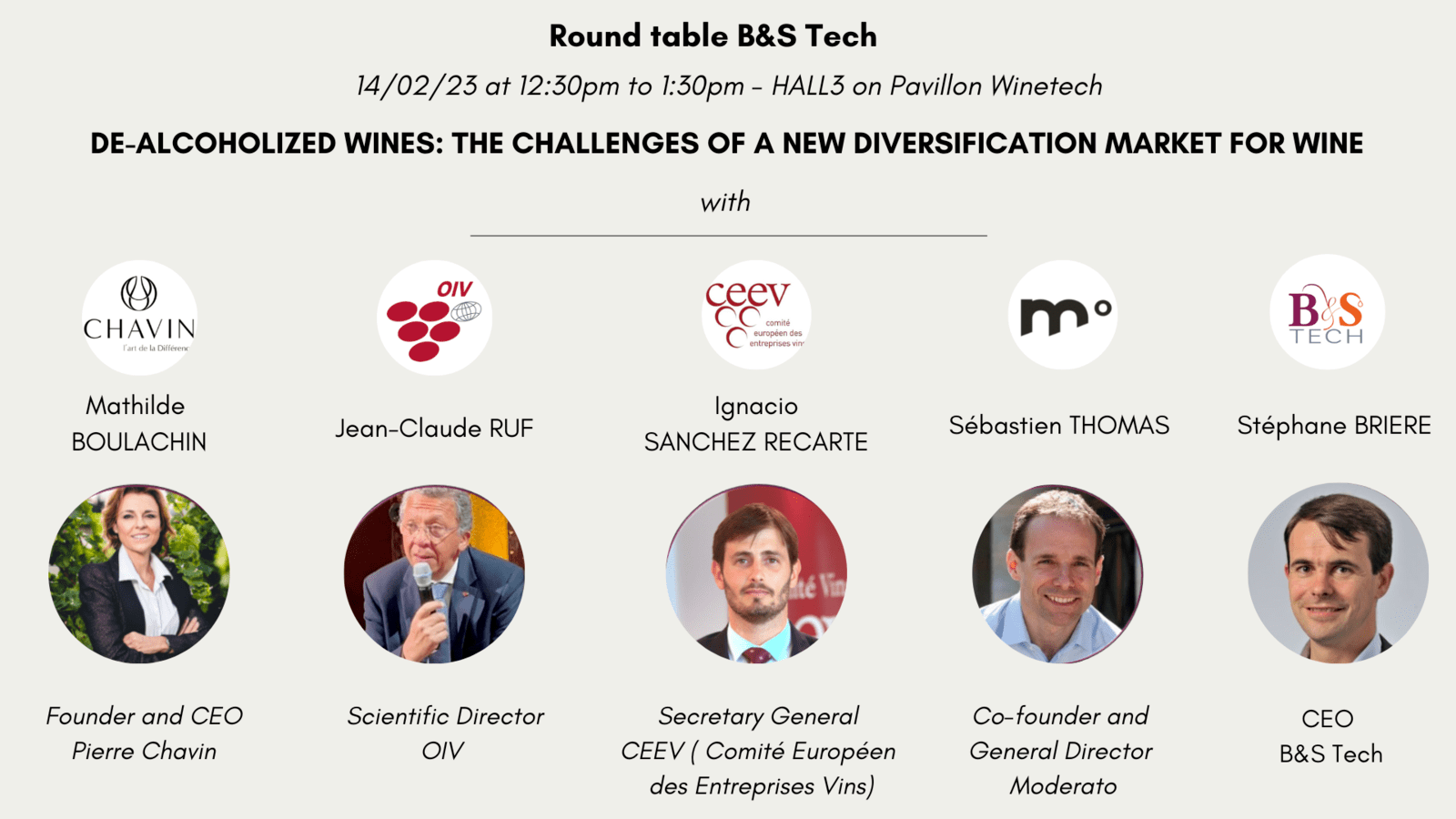 Round table: De-alcoholized wines: the challenges of a new diversification market for wine.